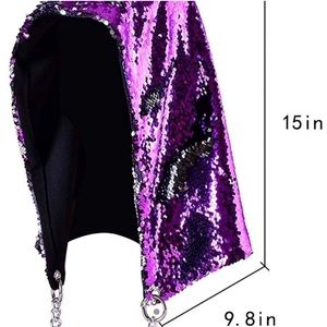 Black and Purple Sequin Hood